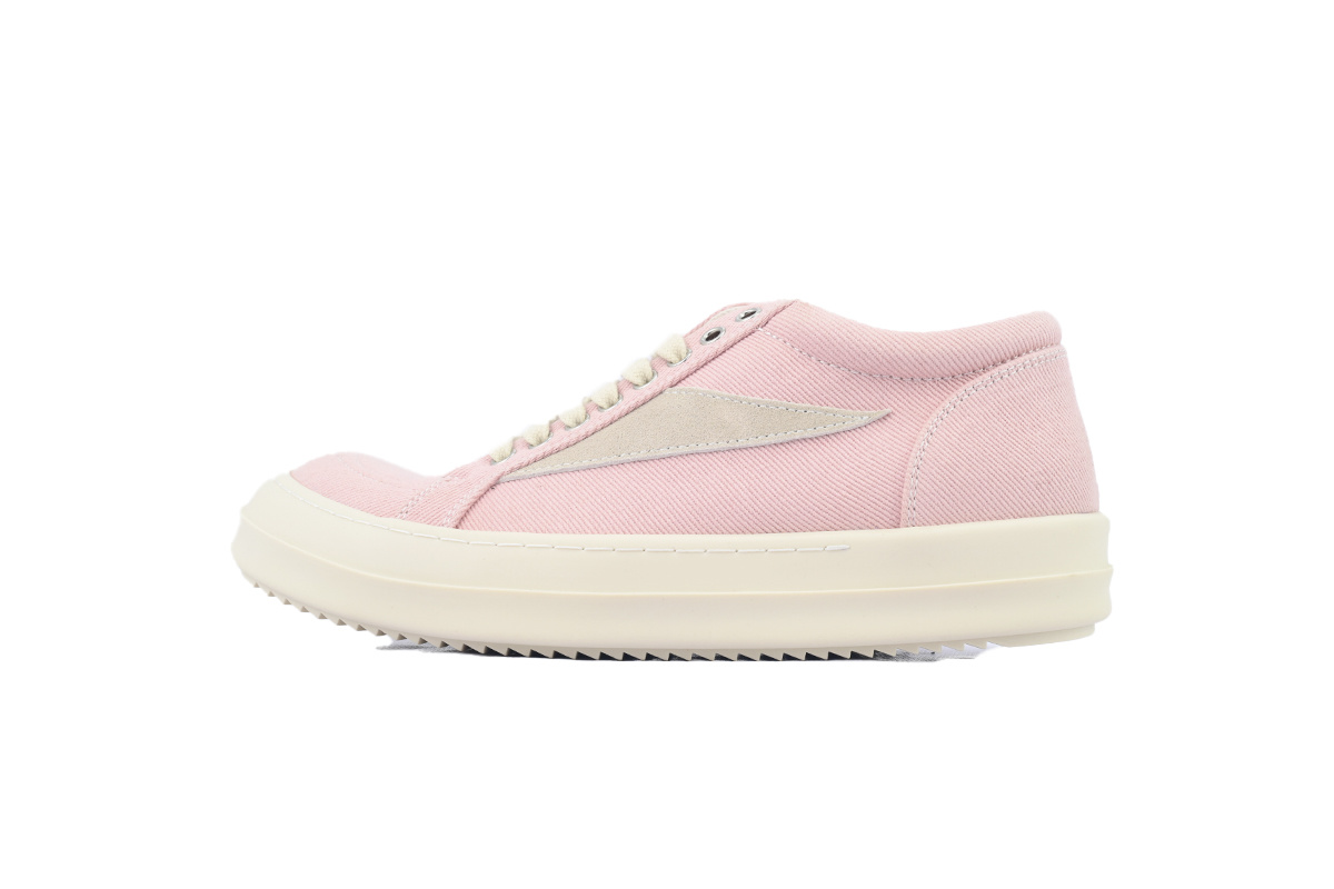 Rick Owens Women’s EDFU Vintage Low Sneaker in Faded Pink