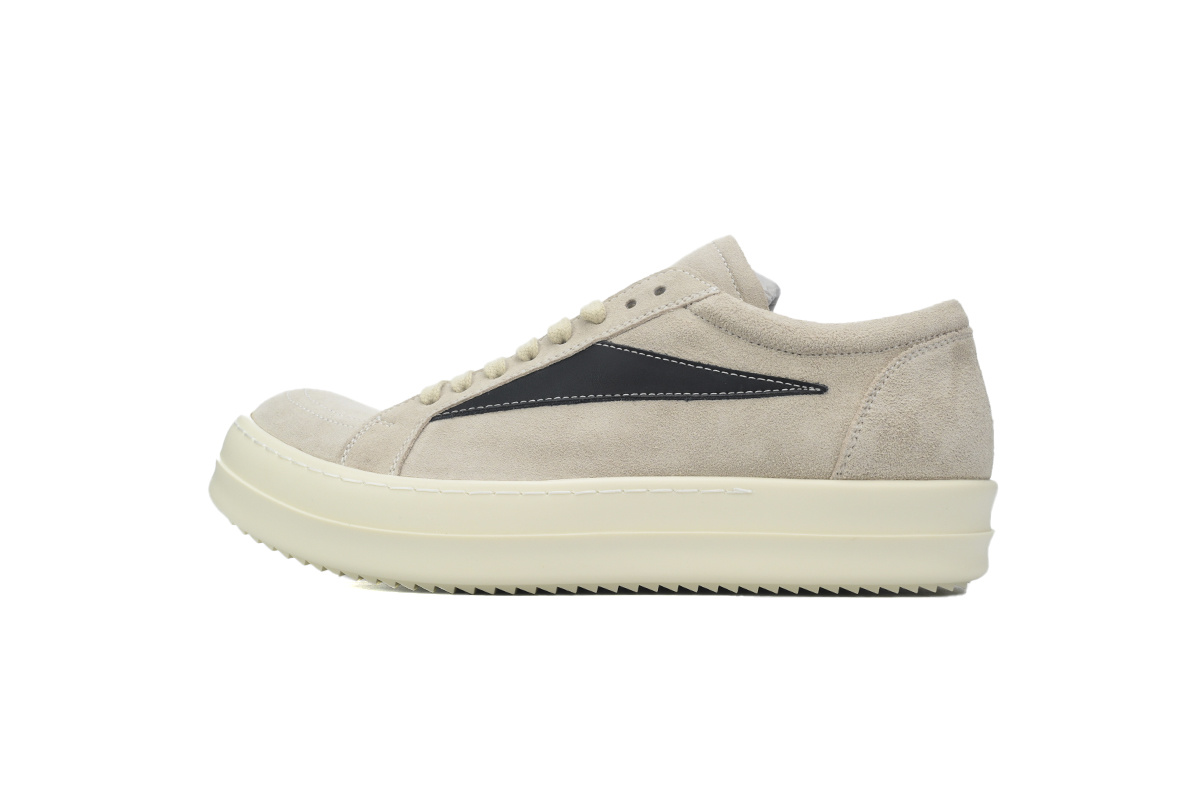 Rick Owens Women’s Luxor Vintage Low Sneaker in Milk and Black