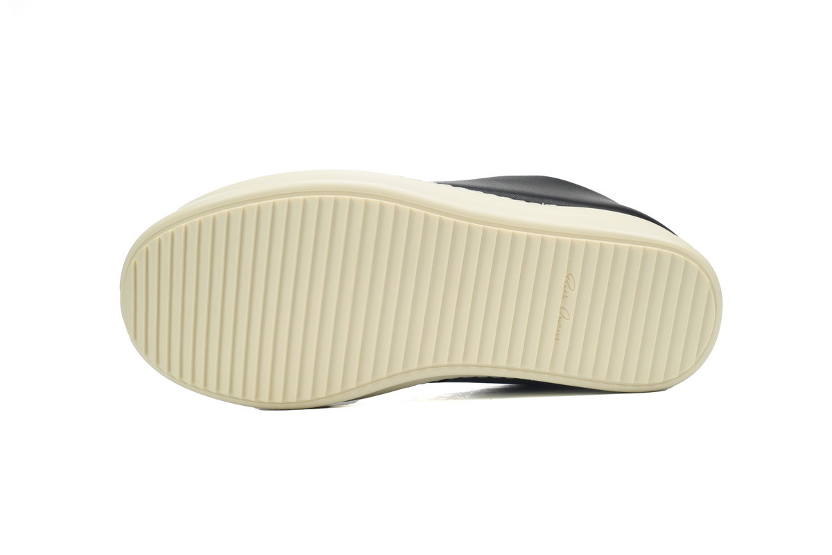 Rick Owens Luxor Jumbo Padded Low Sneaker in Black and Milk