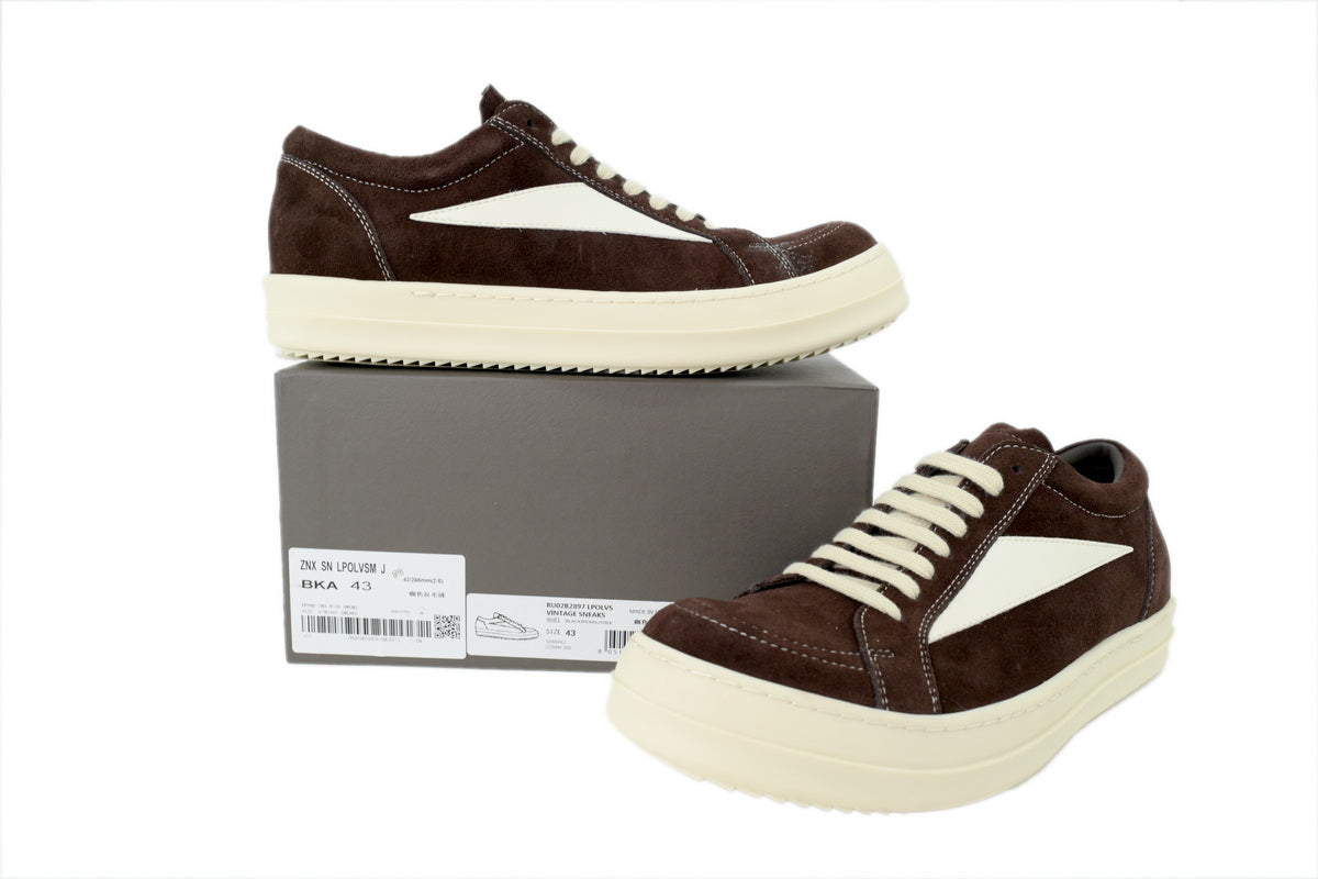 Rick Owens Hollywood Vintage Low Sneakers – Mahogany Milk