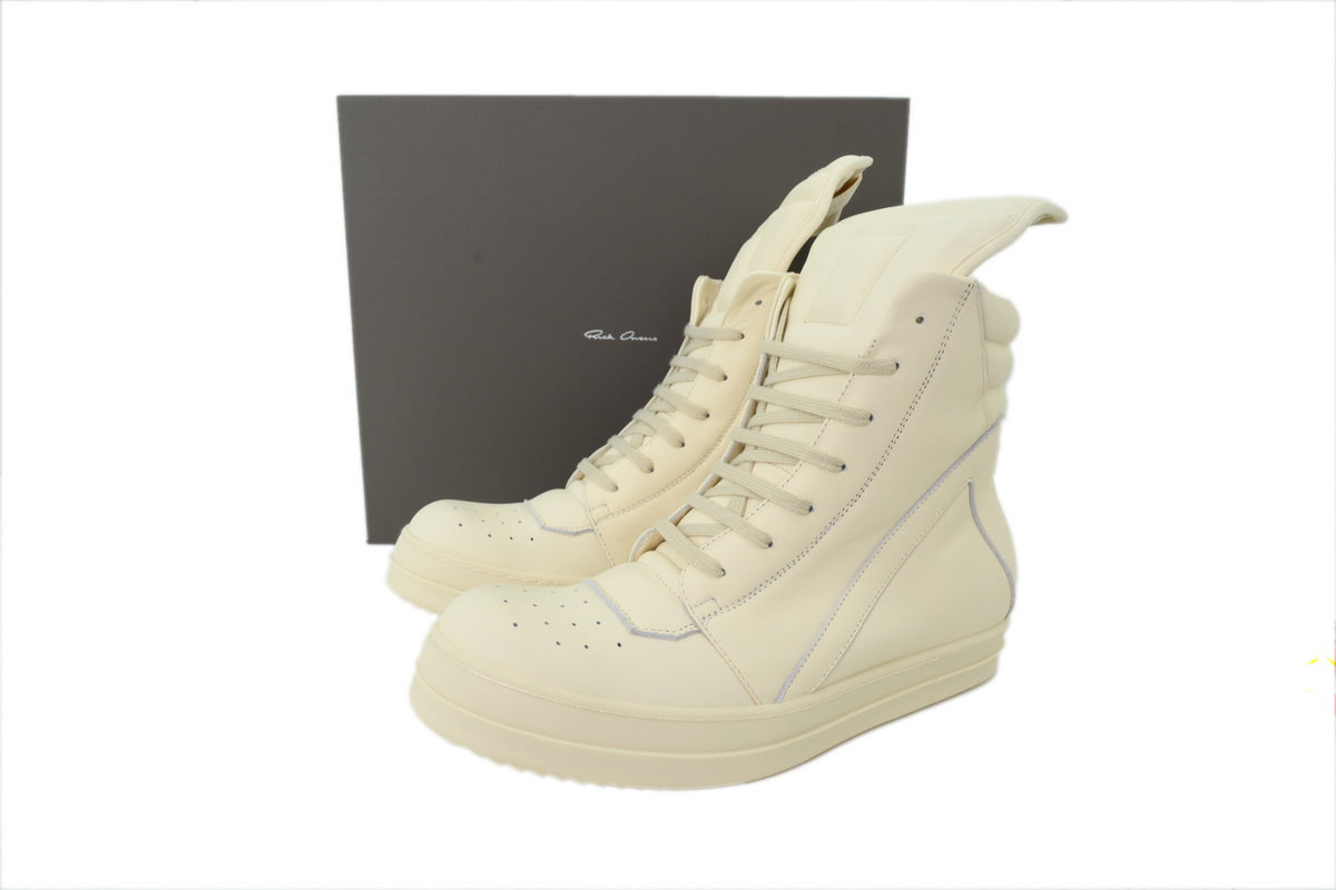 Rick Owens Women's Strobe Geobasket High-Top Sneakers – Milk