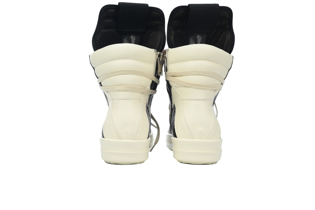 Rick Owens RO Geobasket Sneaker in Black and White