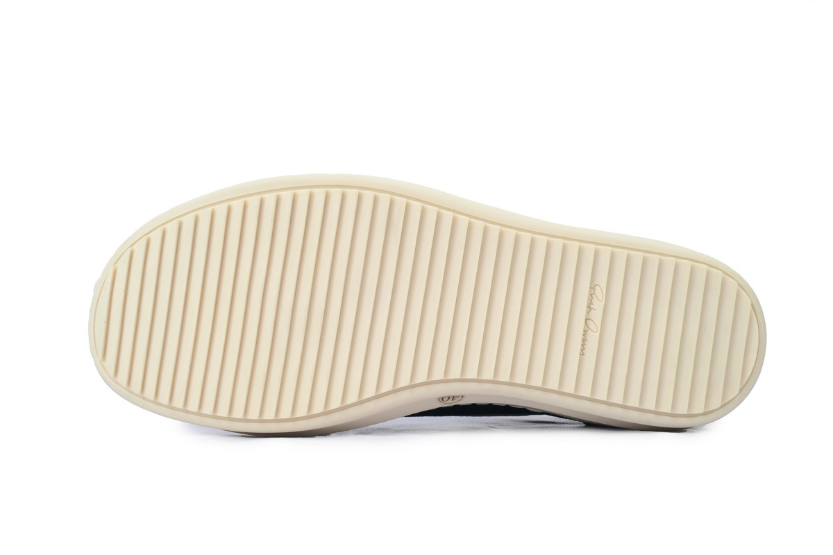 Rick Owens Suede Vintage Sneaker in Black, Milk and White