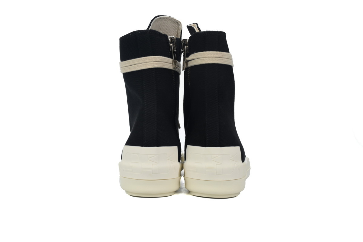 Rick Owens DRKSHDW Gethsemane High Sneaker in Black and Milk