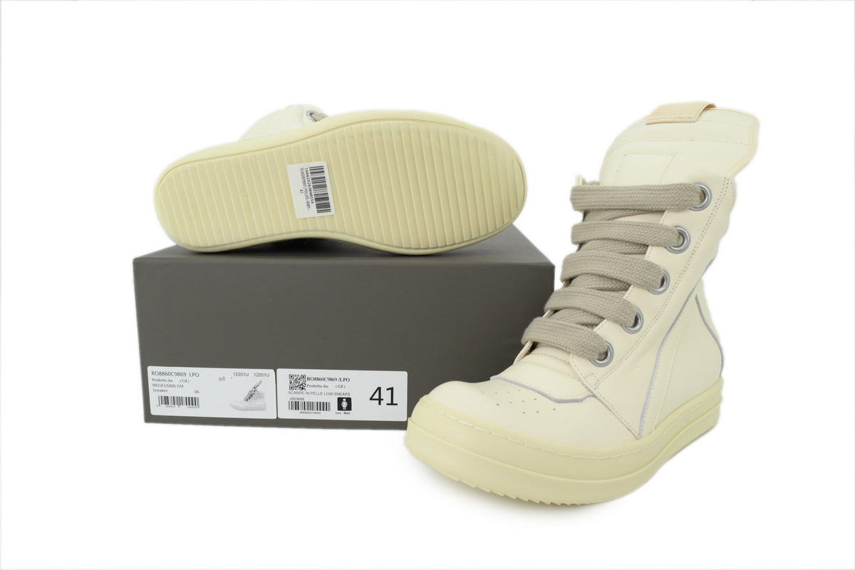 Rick Owens Geobasket Sneaker Triple White