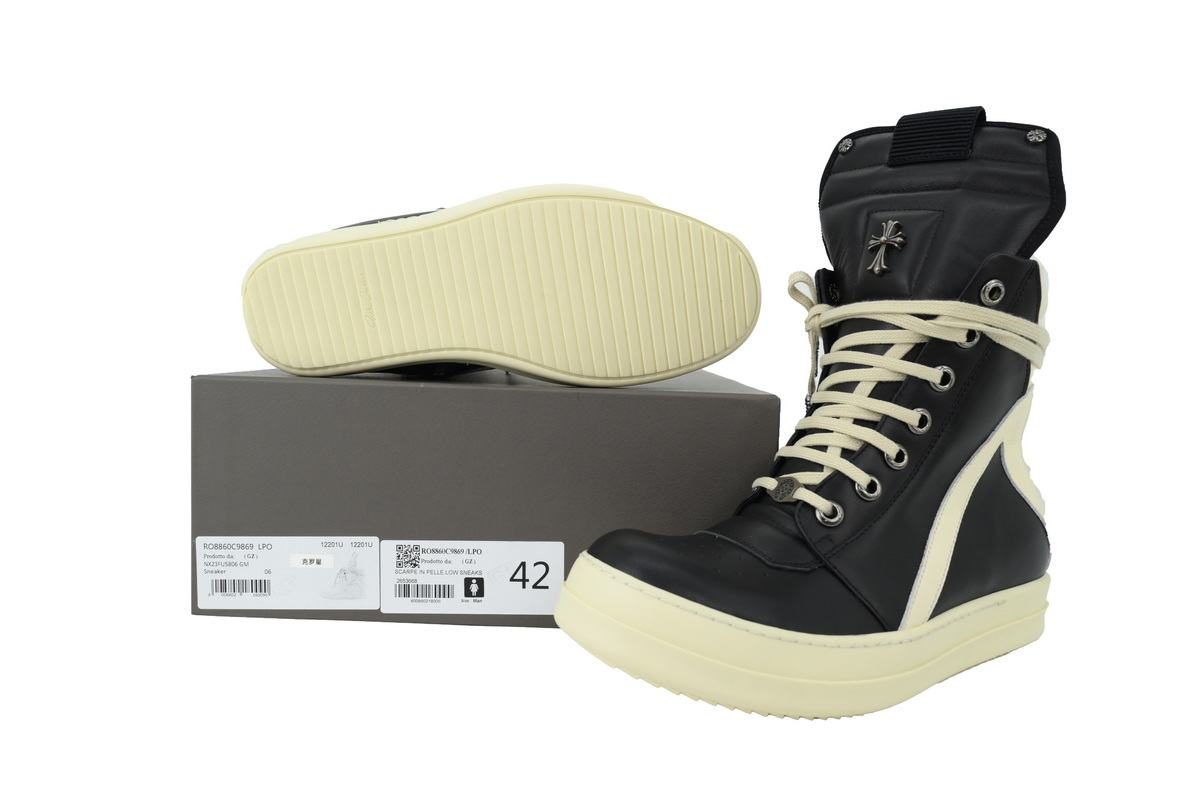 Rick Owens Croix Sneakers – Black/White