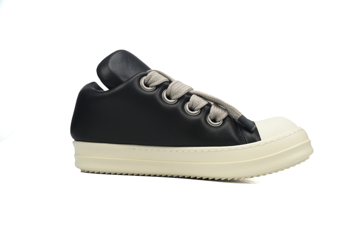 Rick Owens Luxor Jumbo Padded Low Sneaker in Black and Milk