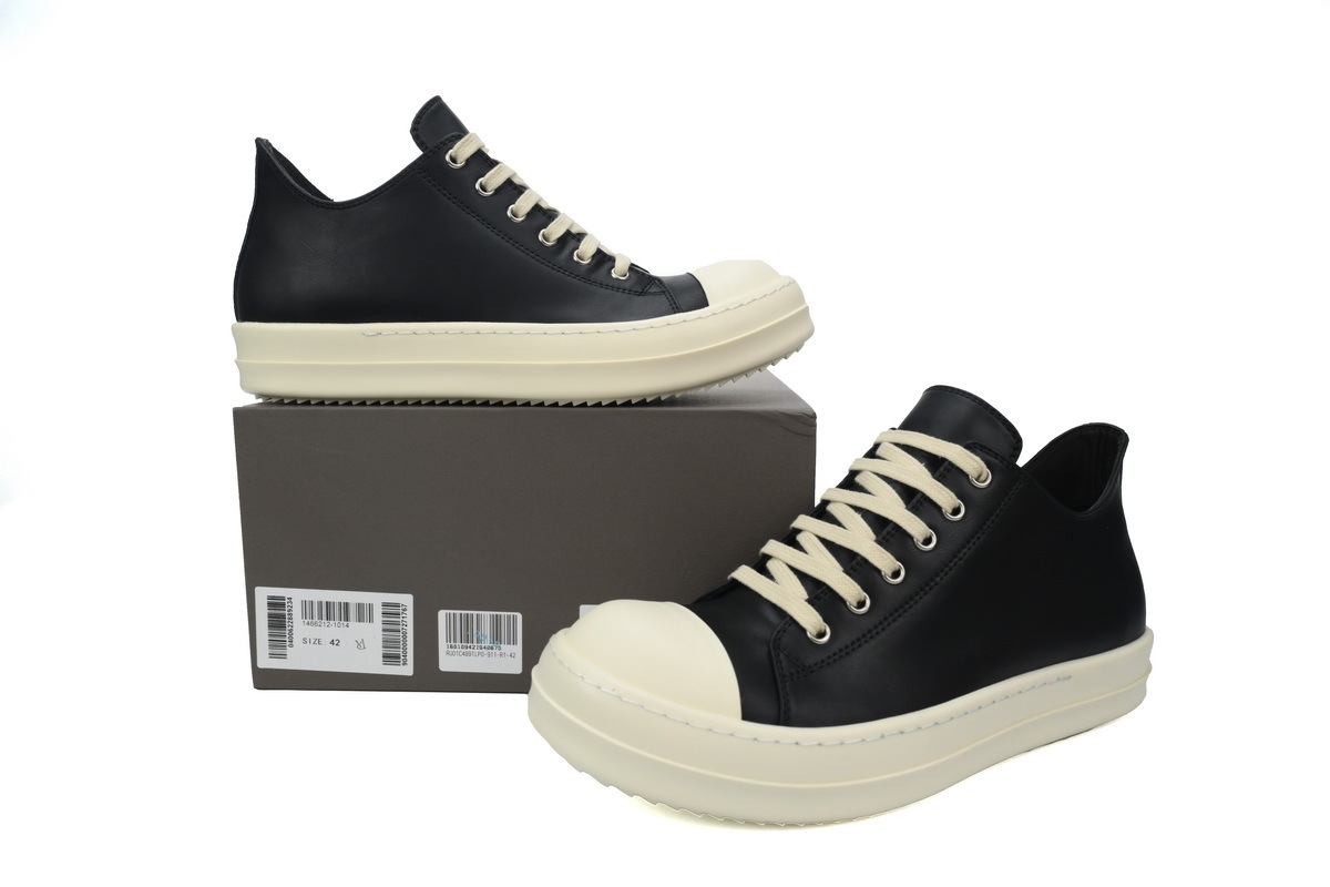 Rick Owens Low Sneaker in Black and Milk