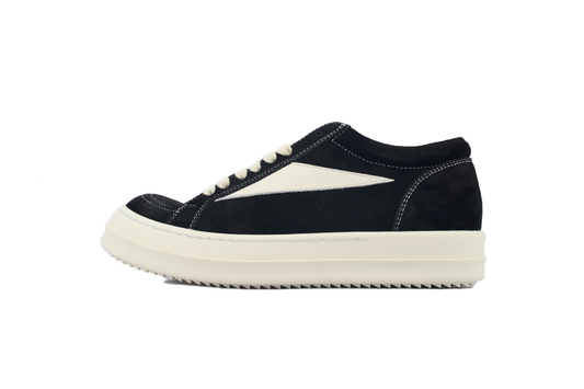 Rick Owens Suede Vintage Sneaker in Black, Milk and White