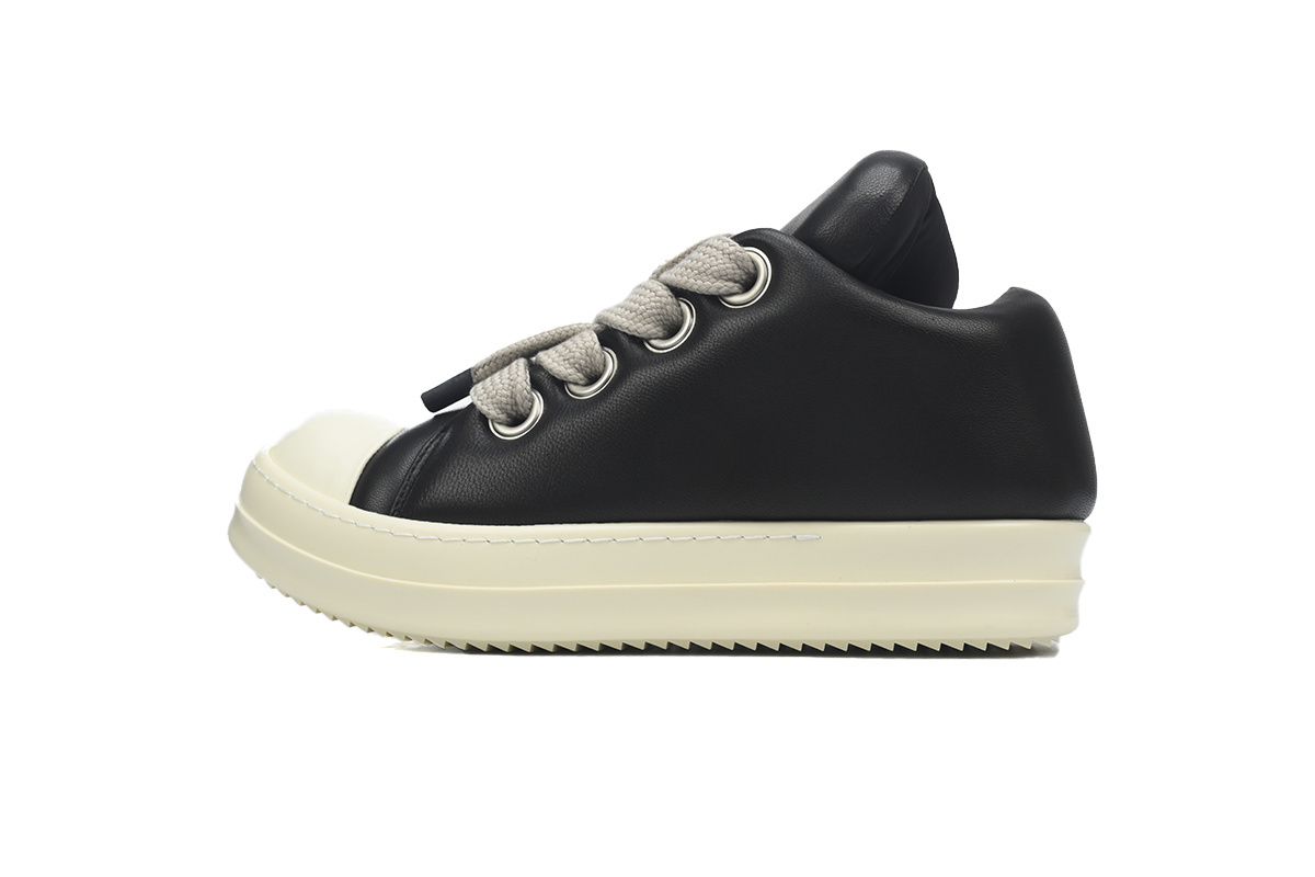 Rick Owens Luxor Jumbo Padded Low Sneaker in Black and Milk