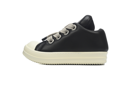 Rick Owens Luxor Jumbo Padded Low Sneaker in Black and Milk