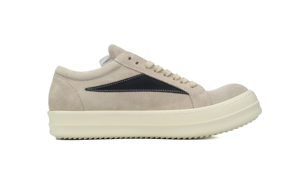 Rick Owens Women’s Luxor Vintage Low Sneaker in Milk and Black
