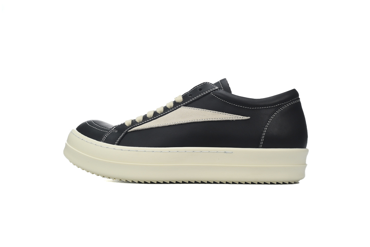 Rick Owens Strobe Vintage Low Sneaker in Black and Milk