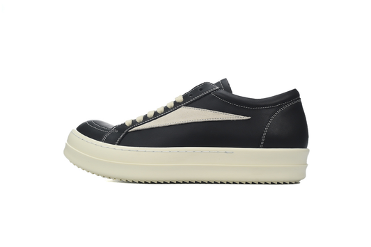 Rick Owens Strobe Vintage Low Sneaker in Black and Milk