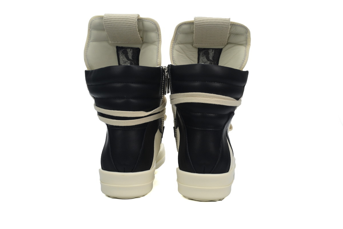 Rick Owens Luxor Geobasket High-Top Sneakers – Milk & Black