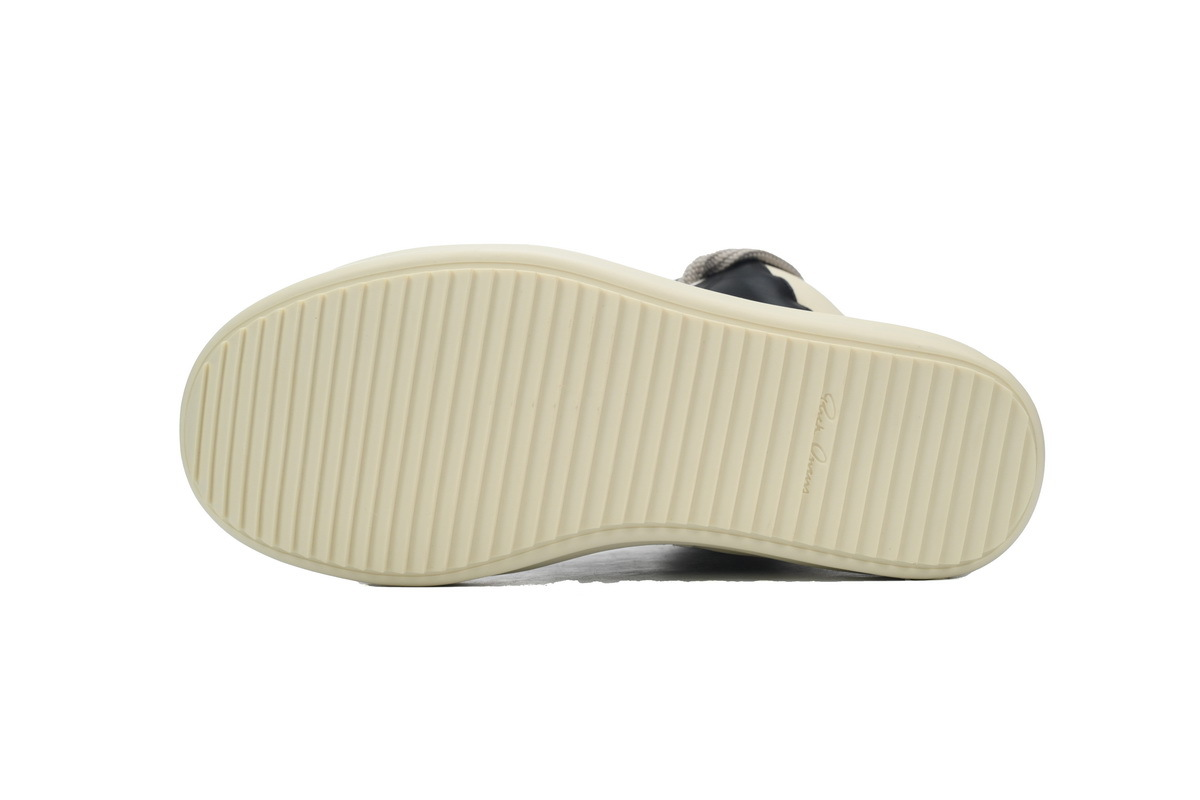 Rick Owens Geobasket Oversized Eyelet Sneaker in Black and White