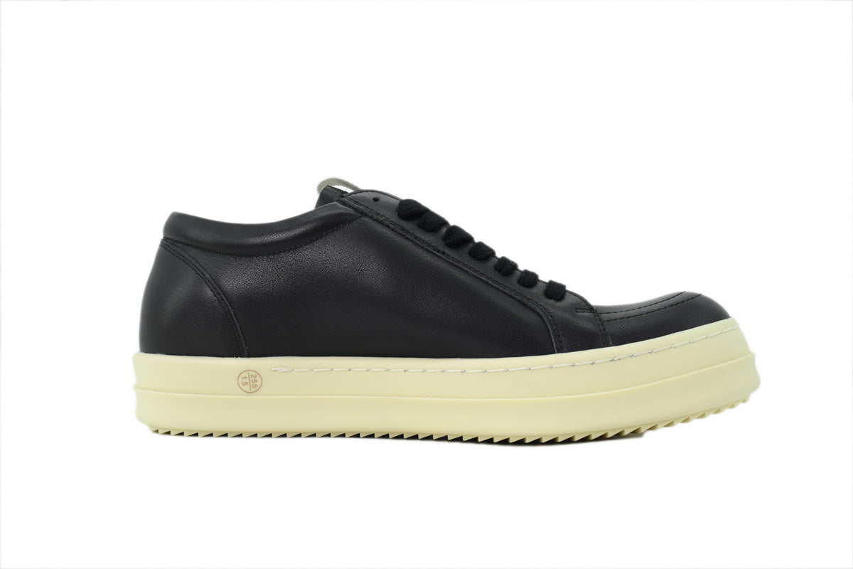 Rick Owens Leather Low-Top Sneakers – Black Fashion