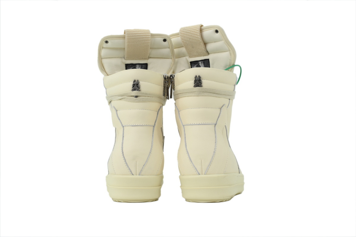 Rick Owens Croix Side-Zip High-Top Sneakers – Cream