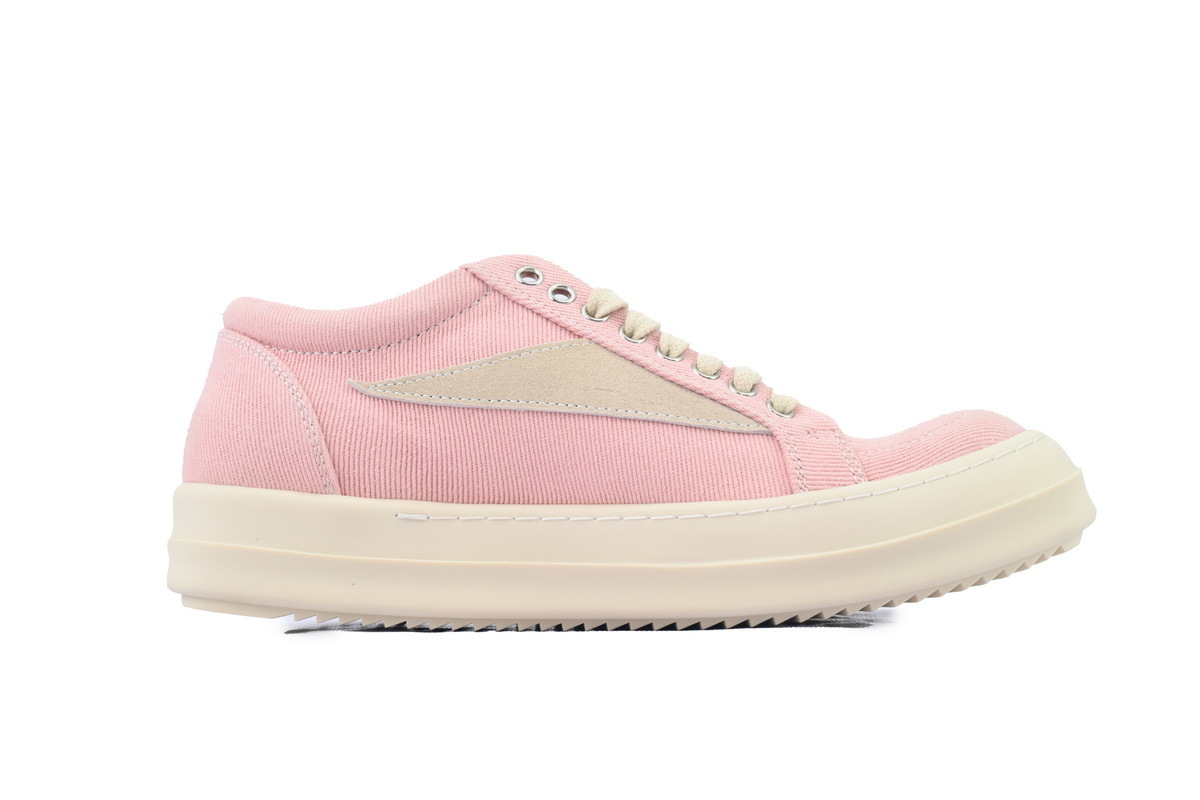 Rick Owens Women’s EDFU Vintage Low Sneaker in Faded Pink