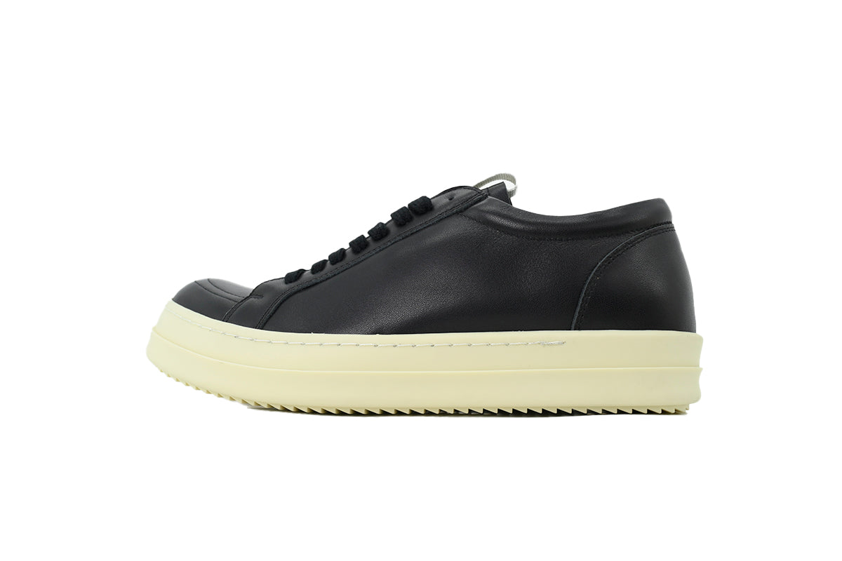 Rick Owens Leather Low-Top Sneakers – Black Fashion