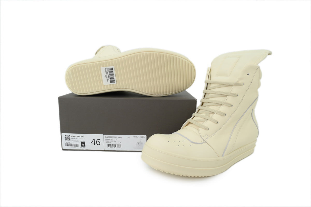 Rick Owens Women's Strobe Geobasket High-Top Sneakers – Milk