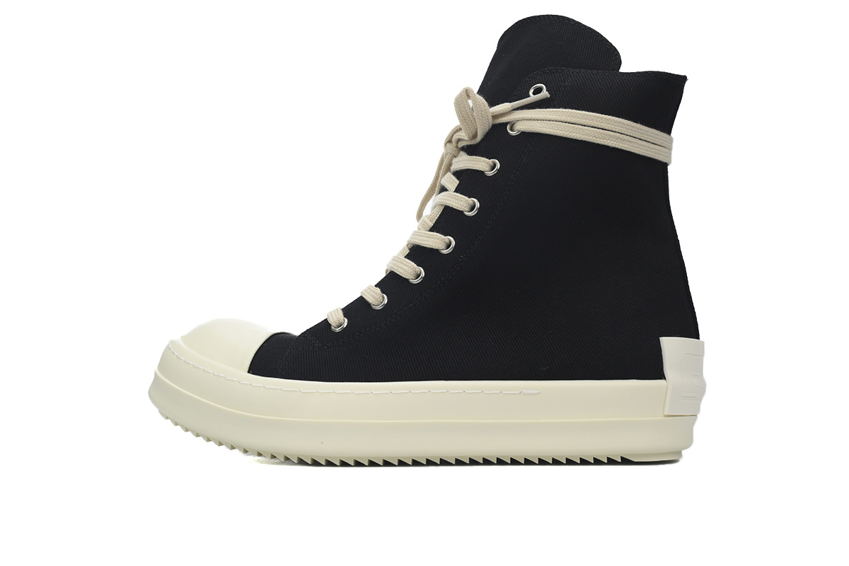 Rick Owens DRKSHDW Gethsemane High Sneaker in Black and Milk