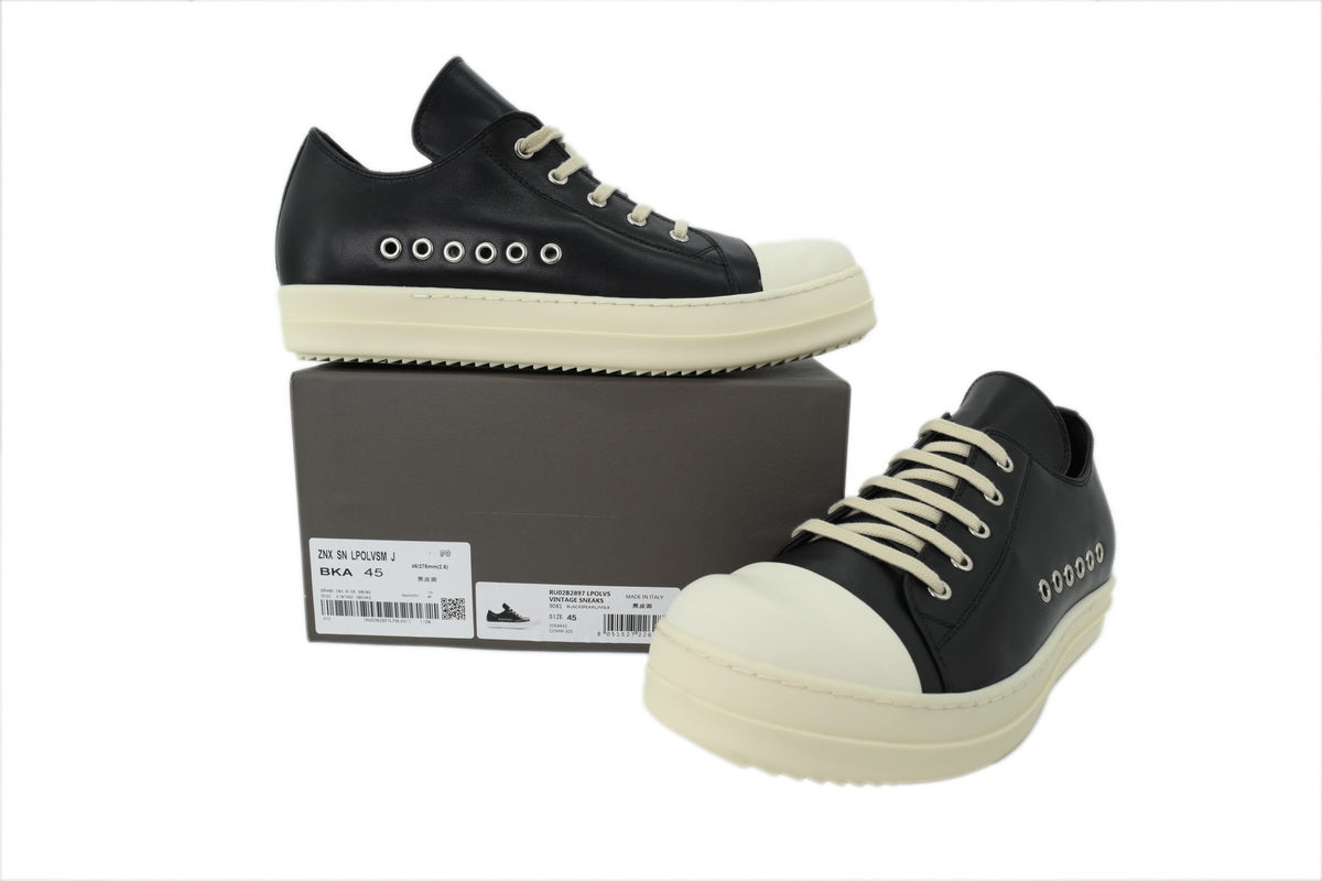 Rick Owens Temple Extreme Low Sneaks 'Black Milk'