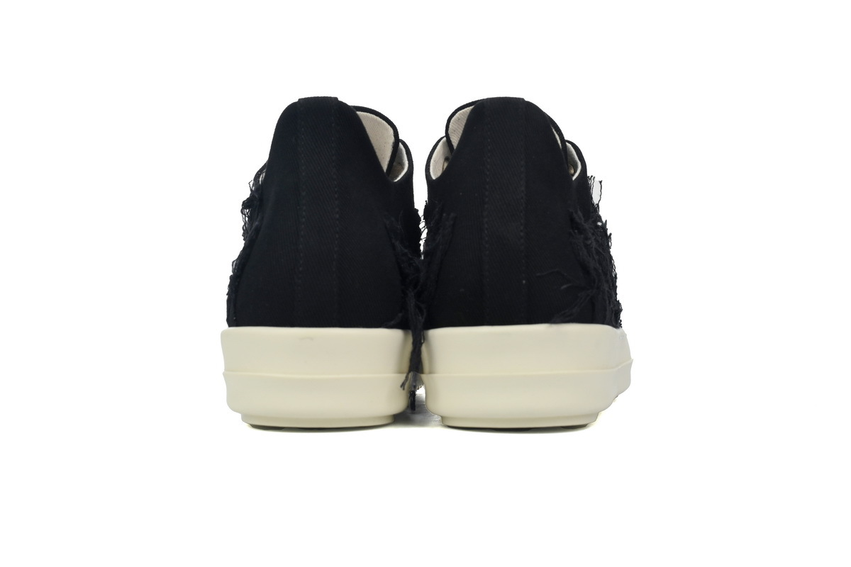 Rick Owens EDFU DRKSHDW Slashed Low Sneaker in Black Milk